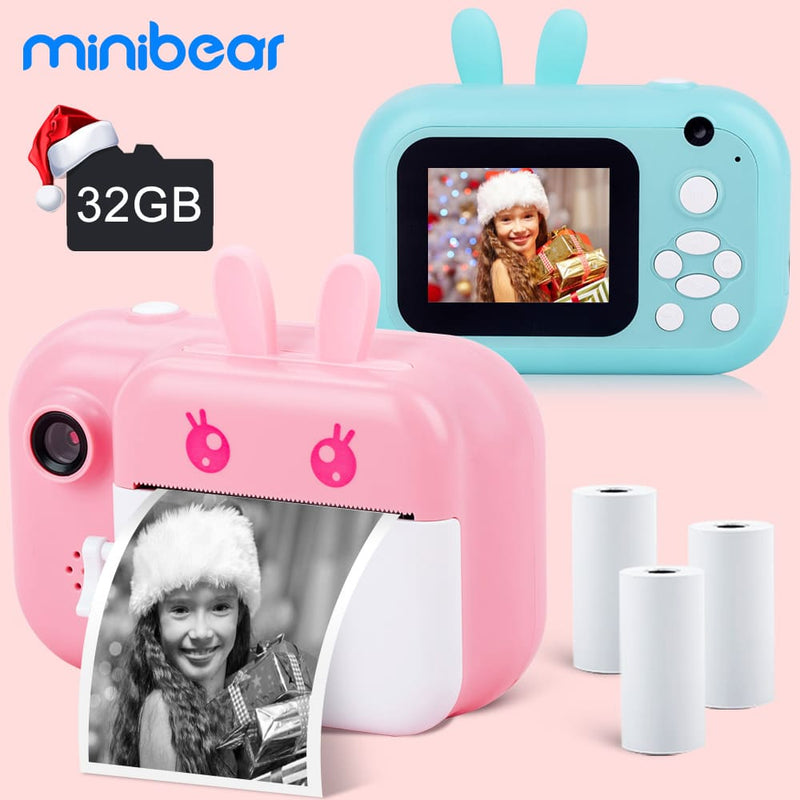 Câmera Digital Fotográfica Infantil Instantânea Compacta Minibear