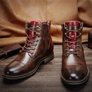 Bota de Couro Masculina Cano Alto Estilo Vintage