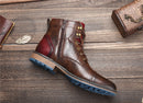 Bota de Couro Masculina Cano Alto Estilo Vintage