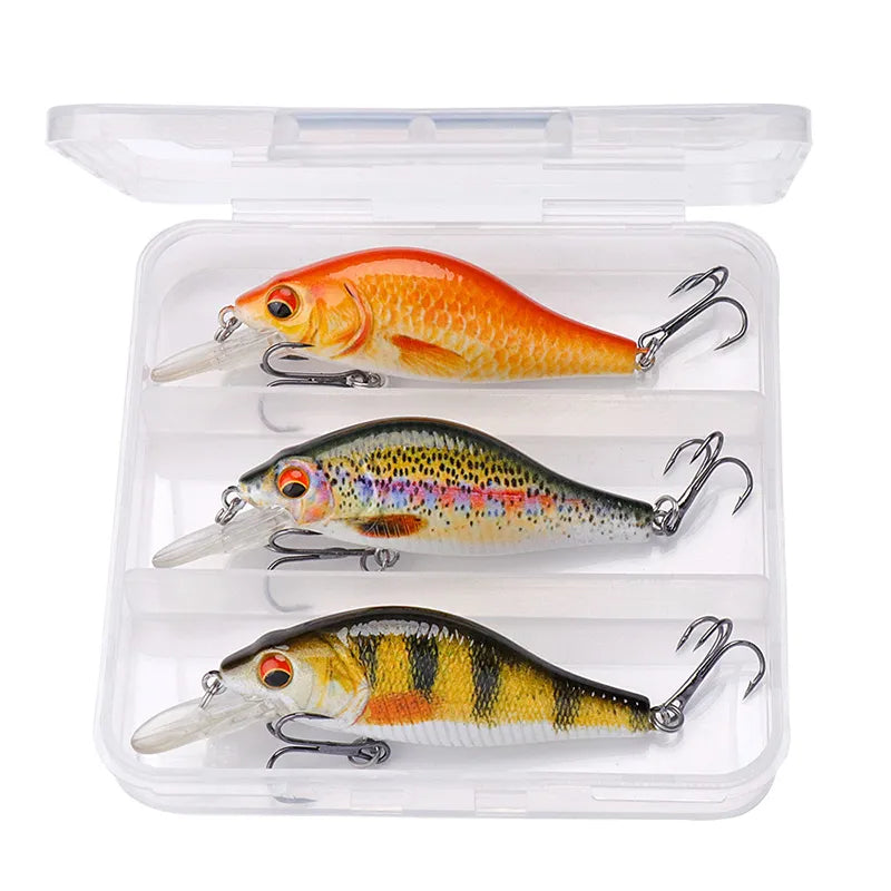 Kit de Iscas Flutuantes Minnow TREHOOK - 3 Peças para Capturas Incríveis