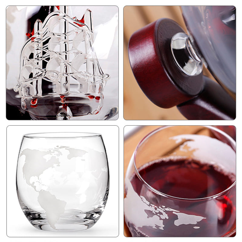 Decanter de Vinho Whisky Conjunto Garrafa com Copos Luxuoso