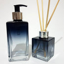 Kit Sabonete 250ml e Difusor 100ml Decoração Luxo Modelo Vidro Retangular Azul Degrade