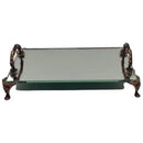 Bandeja Espelhada com Alça Rosé Luxo para Lavabo Banheiro