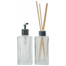 Kit Sabonete Cromado e Difusor de Vidro Retangular Transparente 250ml