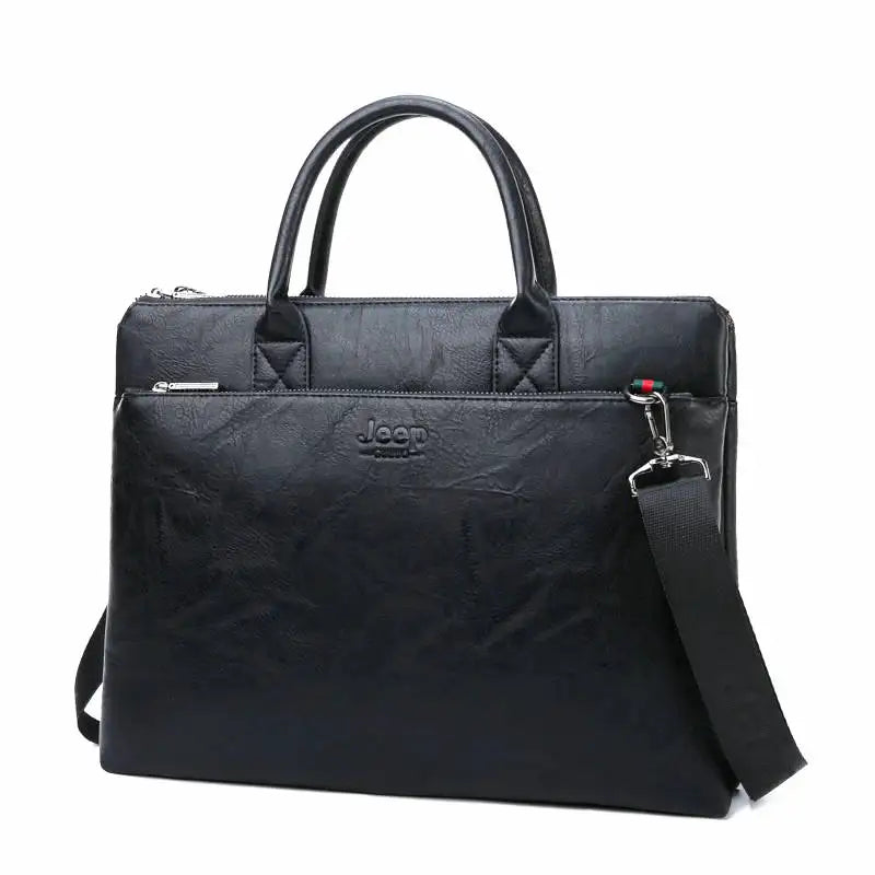 Maleta Masculina em Couro Genuíno com Carteira Grátis - Estilo e Praticidade JEEP Combo Premium