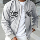 Jaqueta Masculina Baseball Brooklyn Cinza