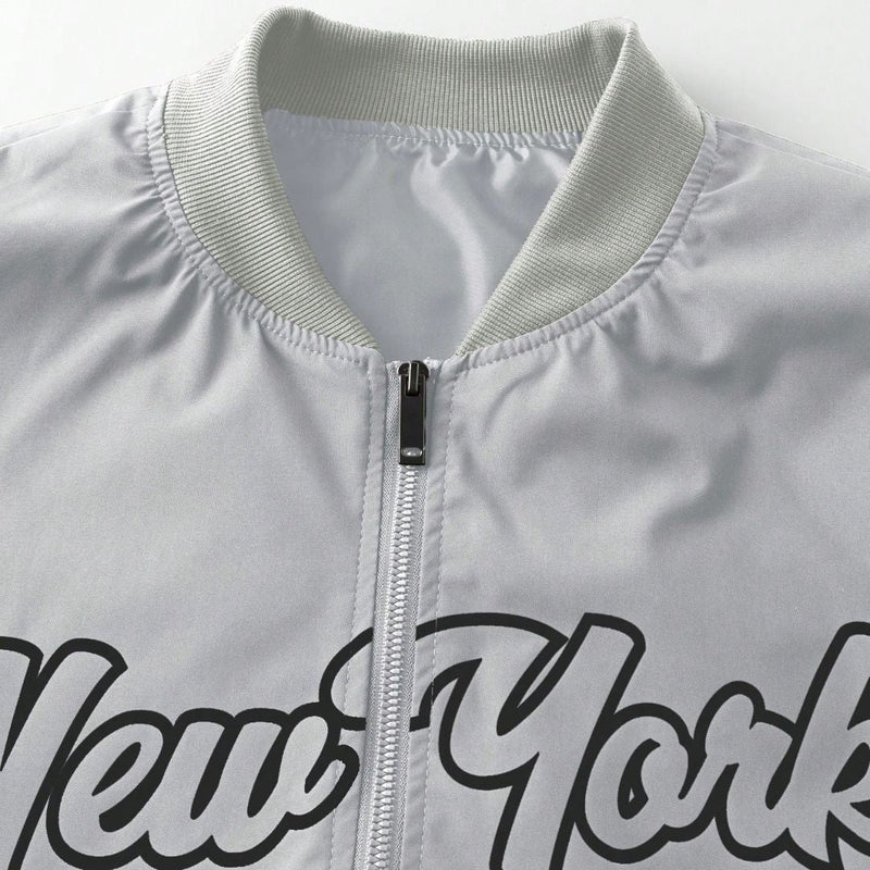 Jaqueta Masculina Baseball Brooklyn Cinza