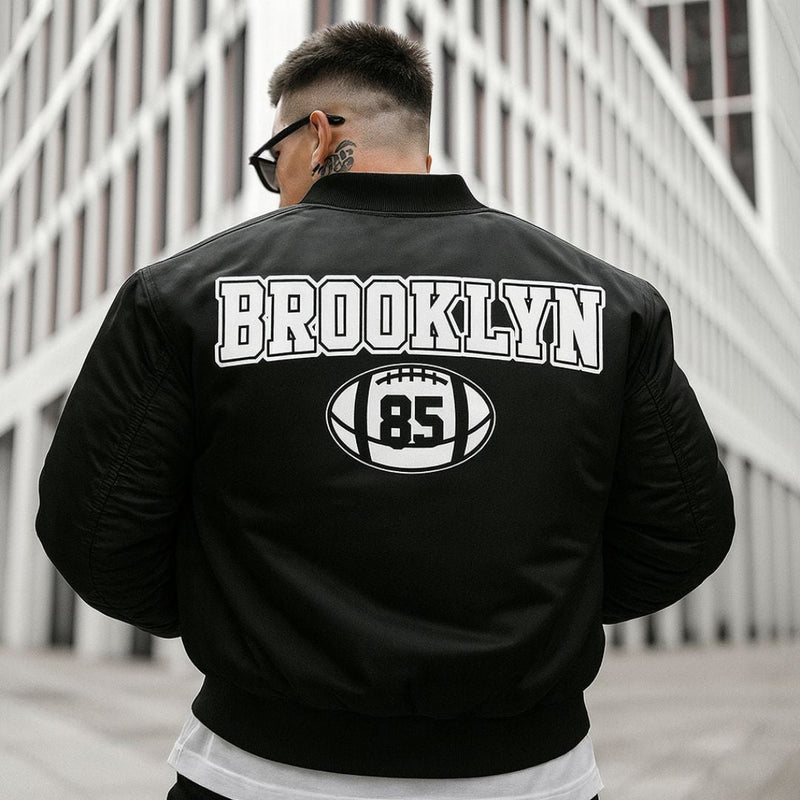 Jaqueta Masculina Baseball Brooklyn Preto