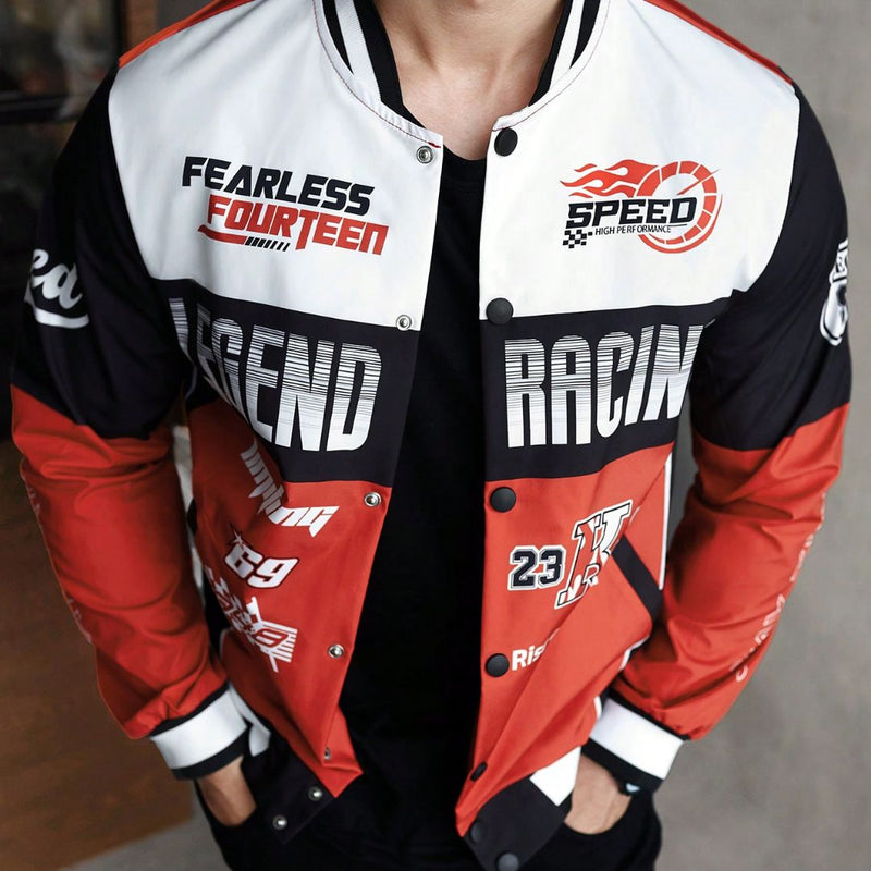 Jaqueta Masculina Beisebol Streetwear Vermelho