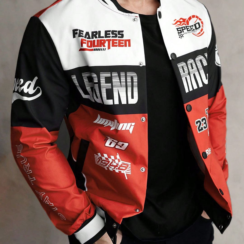 Jaqueta Masculina Beisebol Streetwear Vermelho