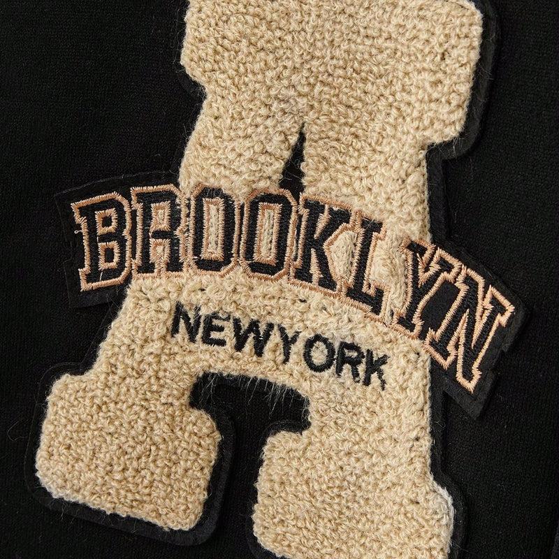 Jaqueta Masculina Varsity Baseball Brooklyn Preta