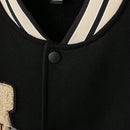 Jaqueta Masculina Varsity Baseball Brooklyn Preta