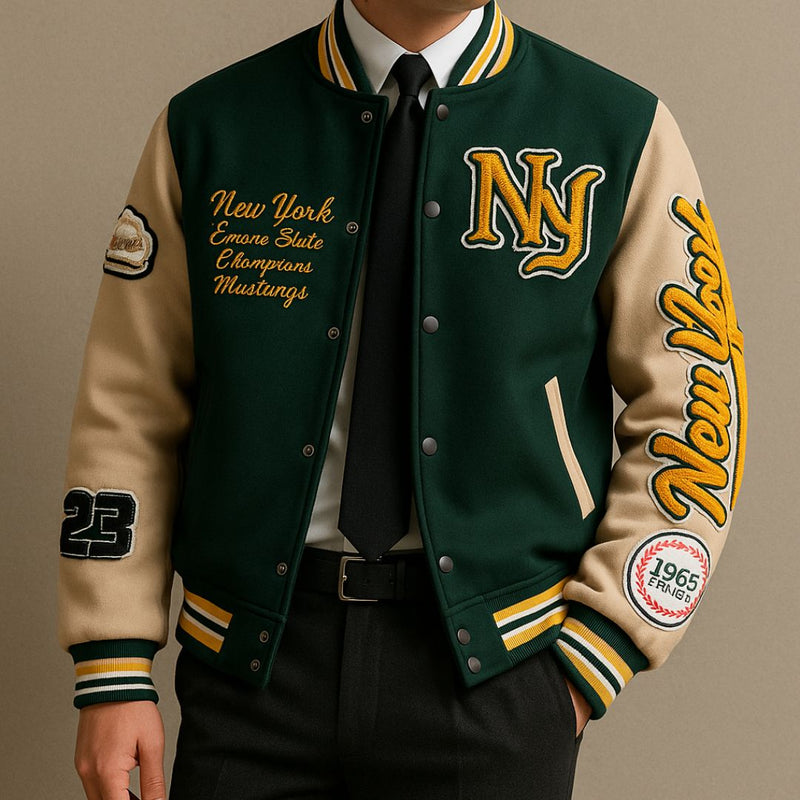 Jaqueta Masculina Varsity Baseball Everyday Verde