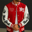Jaqueta Masculina Varsity Baseball NY Vermelha