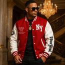 Jaqueta Masculina Varsity Baseball NY Vermelha
