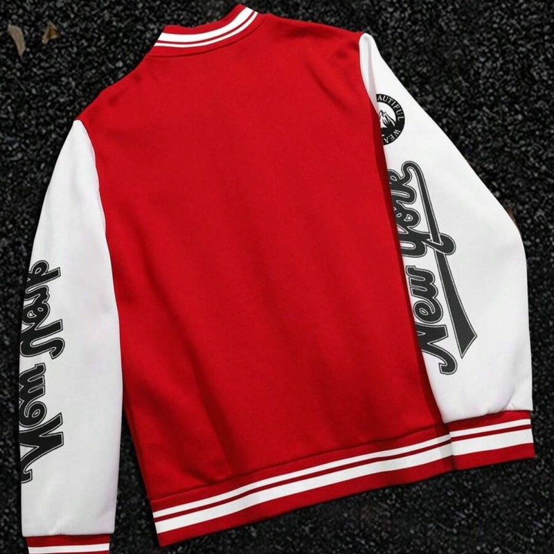 Jaqueta Masculina Varsity Baseball NY Vermelha