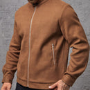 Jaqueta Masculina de Zíper Marrom Basic