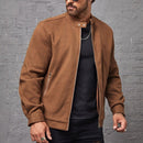 Jaqueta Masculina de Zíper Marrom Basic
