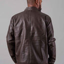 Jaqueta de Couro Masculina Marrom Inverno 2025