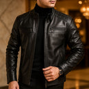Jaqueta de Couro Masculina Preto Urban Mens