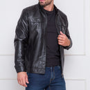Jaqueta de Couro Masculina Slim Inverno Viego