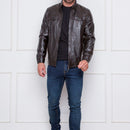 Jaqueta de Couro Masculina Slim Inverno Viego