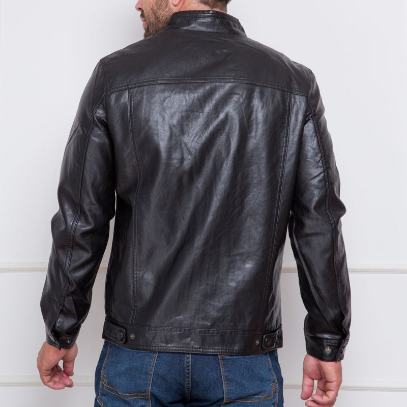 Jaqueta de Couro Masculina Slim Inverno Viego