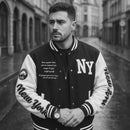 Jaqueta Masculina Varsity Baseball NY Preto