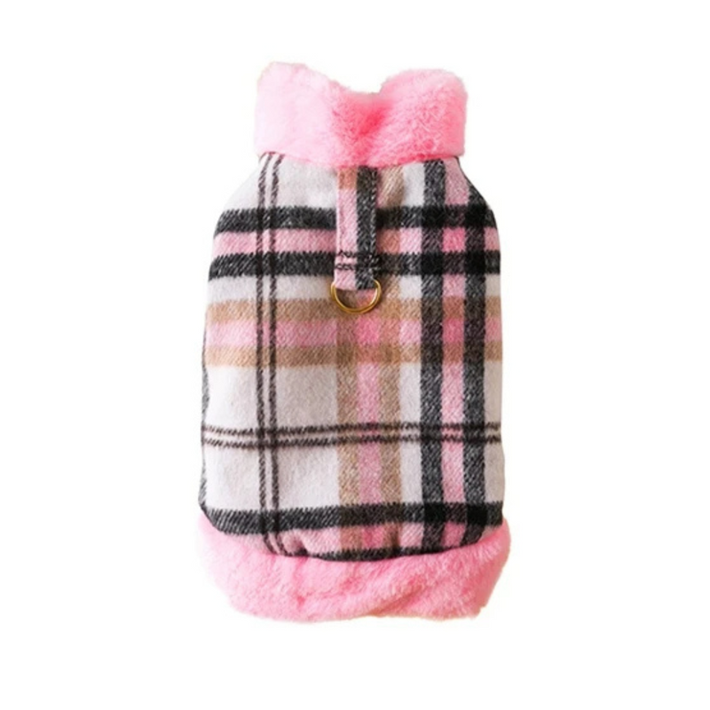 Jaqueta de Frio Confortável para Pets com Gola e Argola para Guia