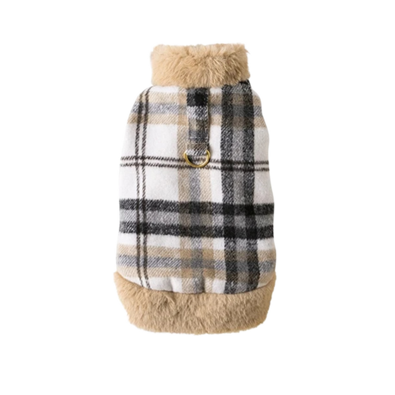 Jaqueta de Frio Confortável para Pets com Gola e Argola para Guia