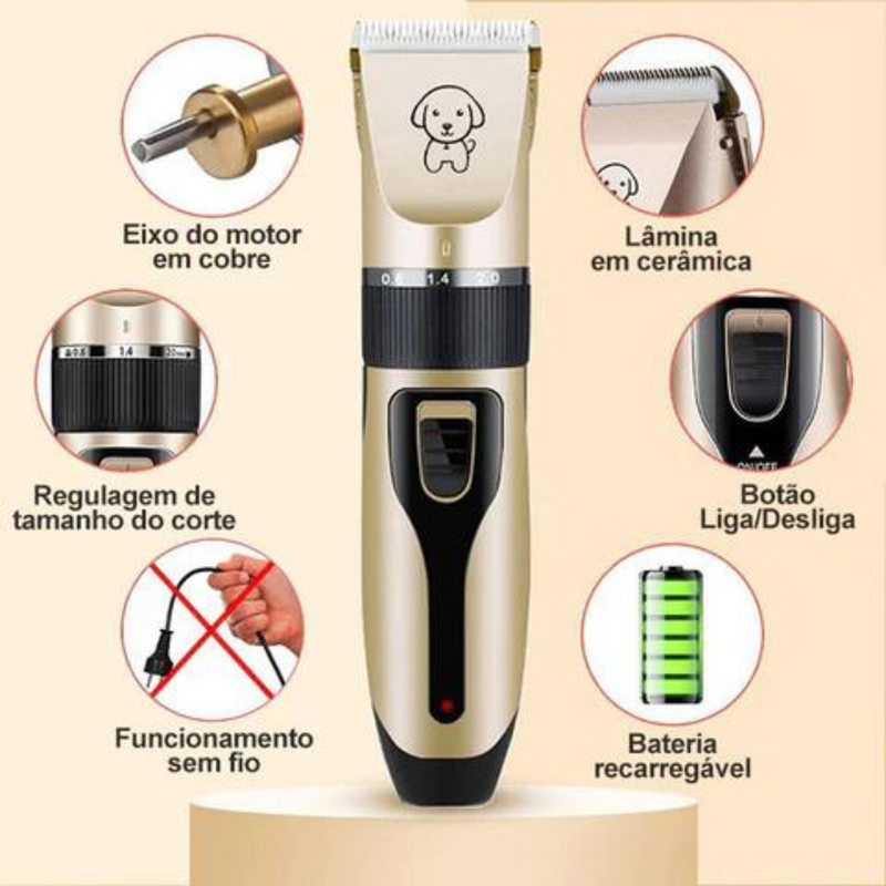 Máquina de Tosa Recarregável para Cães e Gatos – Praticidade e Conforto para o Seu Pet