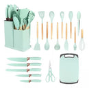 Conjunto Completo de 19 Utensílios de Cozinha com Tábua para Facilitar Seu Dia a Dia
