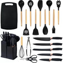 Conjunto Completo de 19 Utensílios de Cozinha com Tábua para Facilitar Seu Dia a Dia