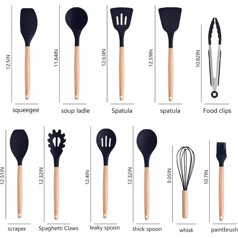 Conjunto Completo de 19 Utensílios de Cozinha com Tábua para Facilitar Seu Dia a Dia