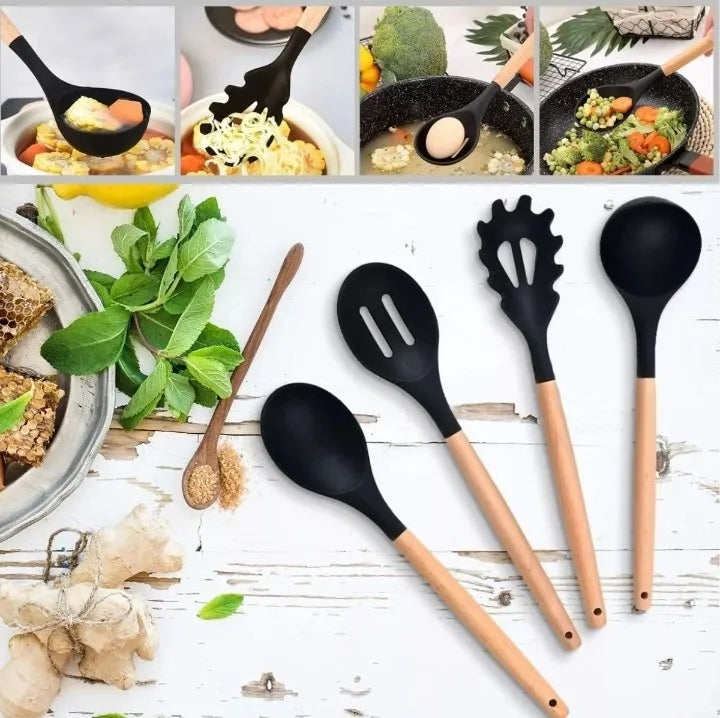 Conjunto Completo de 19 Utensílios de Cozinha com Tábua para Facilitar Seu Dia a Dia