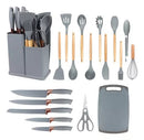 Conjunto Completo de 19 Utensílios de Cozinha com Tábua para Facilitar Seu Dia a Dia