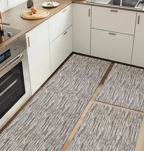 Conjunto de 3 Tapetes Geométricos Antiderrapantes para Cozinha – Conforto e Estilo na Sua Rotina