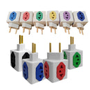 Conjunto de 5 Adaptadores de Tomada Cubo Coloridos para Mais Praticidade