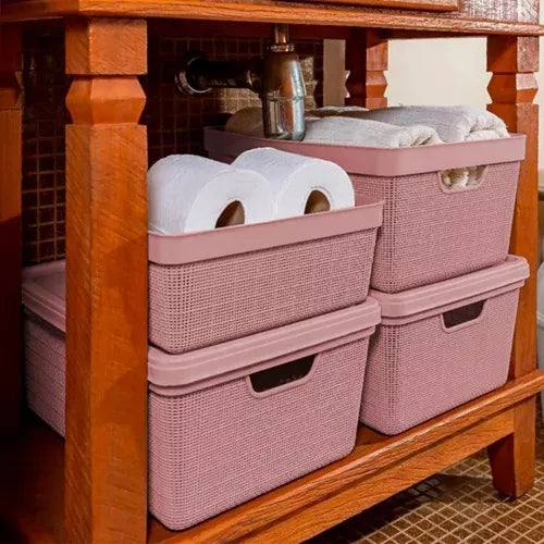 Kit Prático com 5 Caixas Organizadoras com Tampa para Transformar Seu Espaço