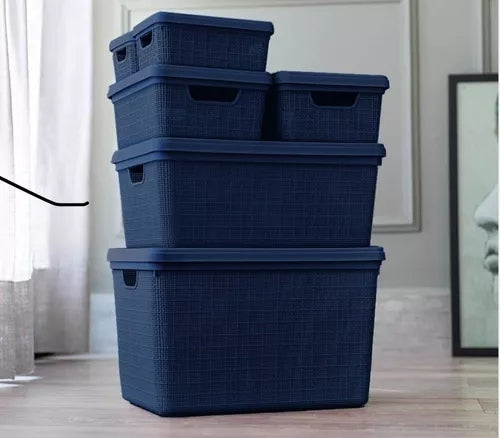 Kit Prático com 5 Caixas Organizadoras com Tampa para Transformar Seu Espaço