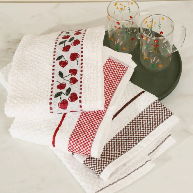 Conjunto de 5 Panos de Prato Atoalhados Gourmet para Conforto e Praticidade na Cozinha