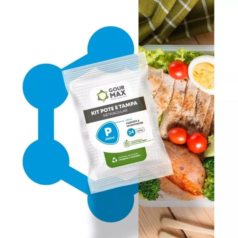 Conjunto Prático com 72 Potes Descartáveis de 500ml para Refeições Organizadas