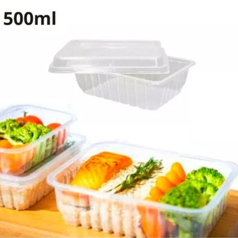 Conjunto Prático com 72 Potes Descartáveis de 500ml para Refeições Organizadas