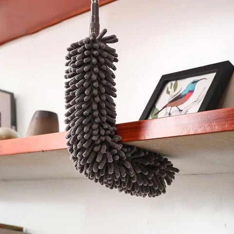 Conjunto Prático de Espanador Microfibra com Cabo Ajustável