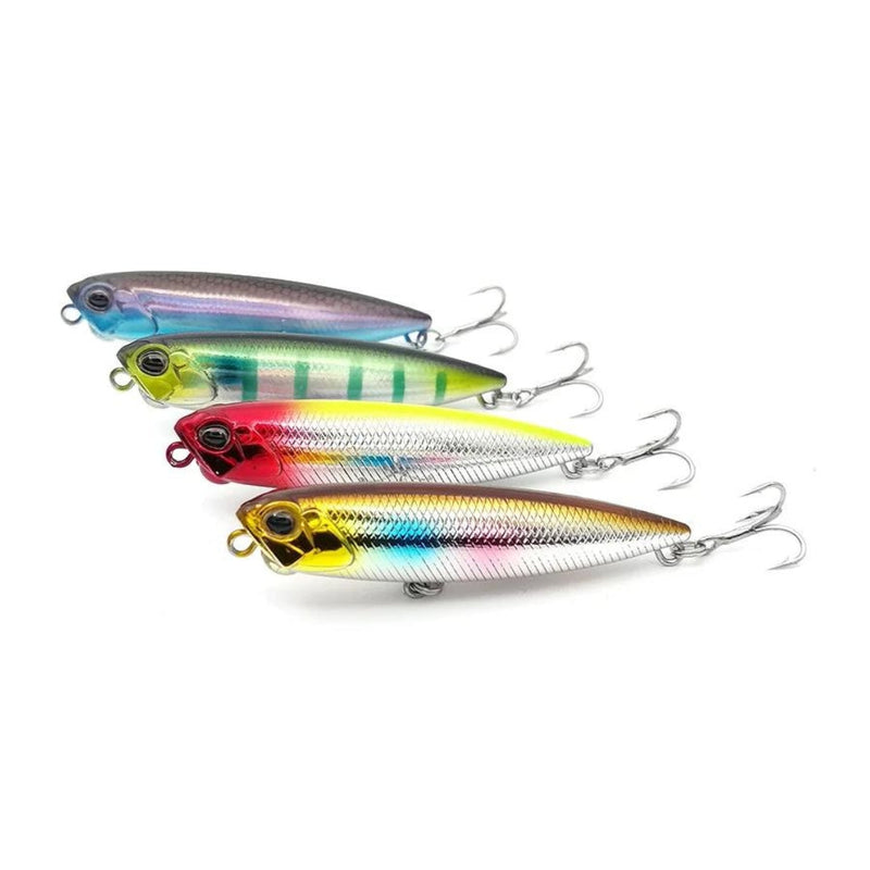 Kit de 4 Iscas Artificiais de Superfície - Design Compacto de 6.5cm e 5.8g para Capturas Eficazes