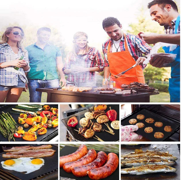 Manta Térmica Antiaderente Reutilizável – Kit com 3 Peças para Churrascos Perfeitos