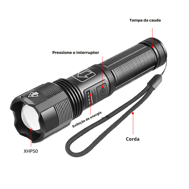 Lanterna Tática IPX6: Iluminação Confiável e Resistente para Aventures sem Limites