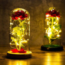 Luminária Rosa Eterna em Cúpula de Vidro - Toque de Magia para Seu Espaço