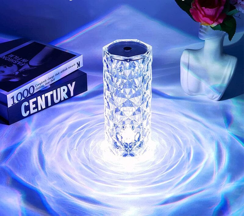 Luminária Cristal Elegante com 16 Cores - Toque Sensível e Controle Remoto para Conforto e Estilo