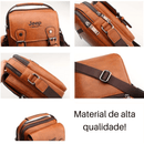 Bolsa Mochila de Couro Masculina Ombro Pequena